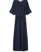 Maud Long Wrap Dress Navy