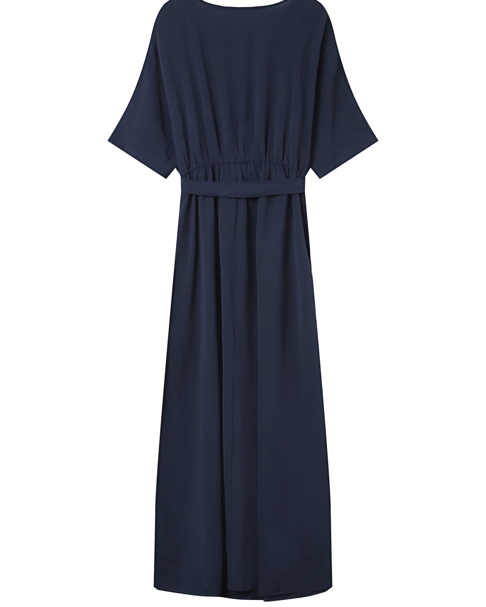 Maud Long Wrap Dress Navy