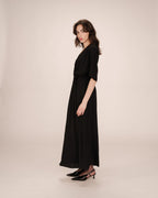 Maud Long Wrap Dress - Black
