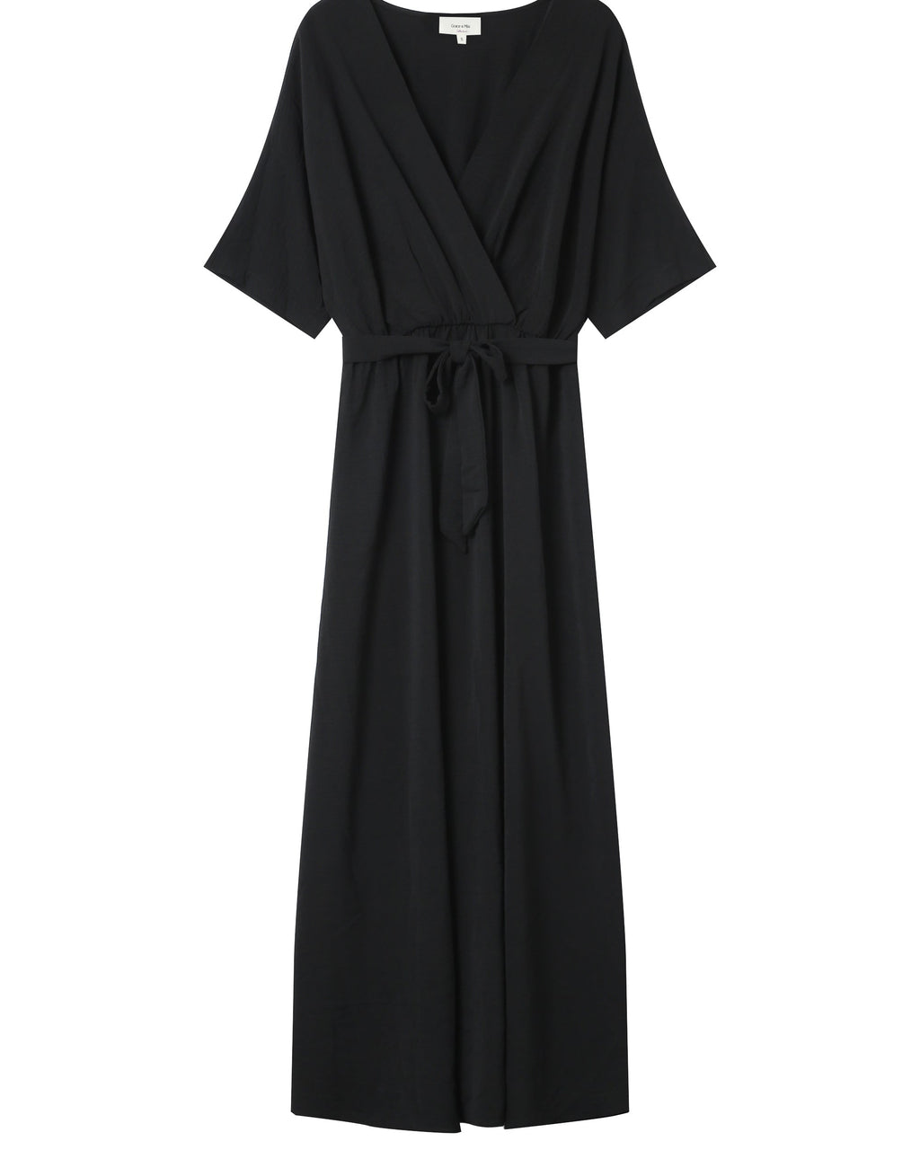 Maud Long Wrap Dress - Black