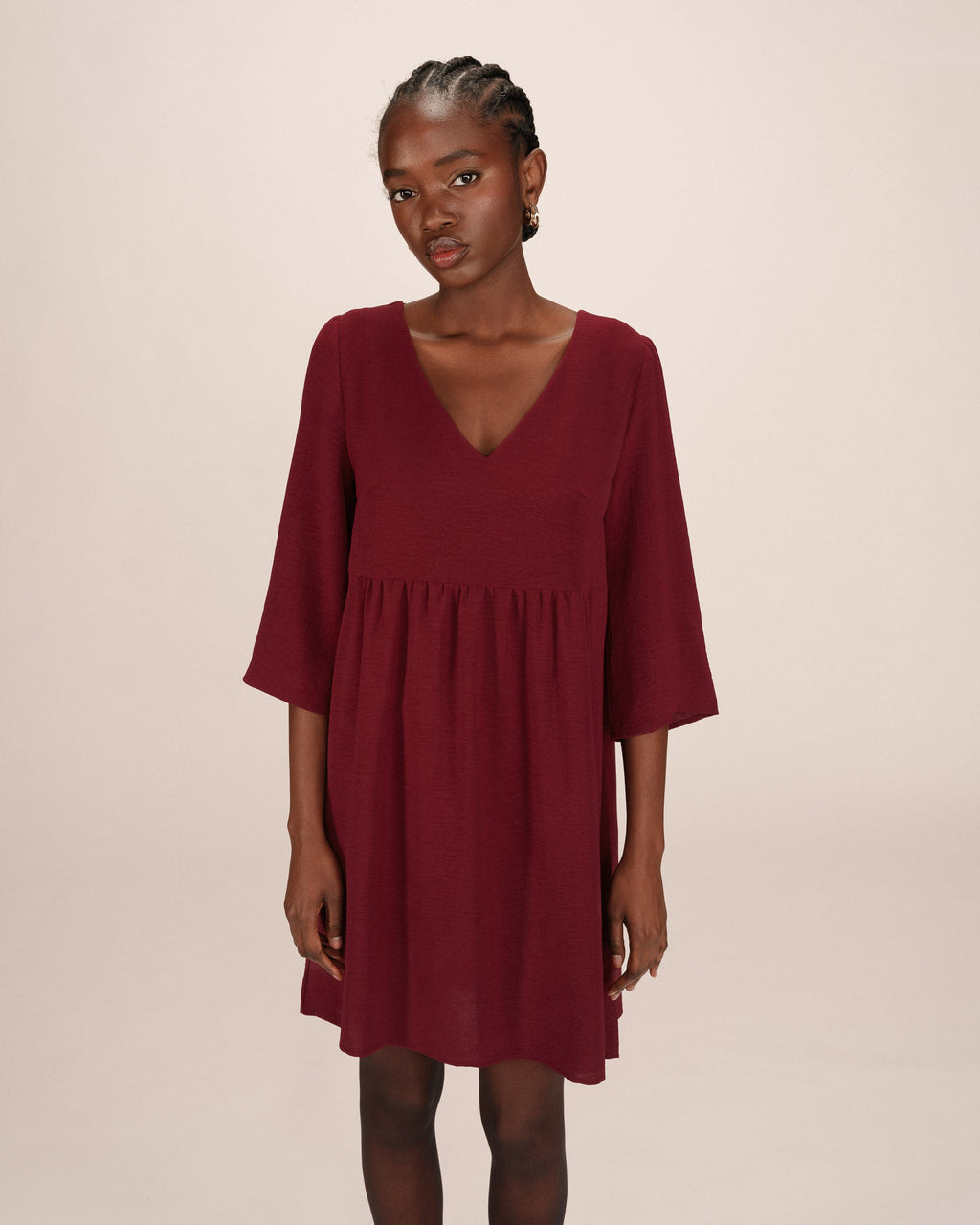 Robe Courte Babydoll Bordeaux Susana