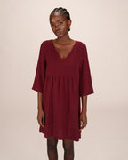 Robe Courte Babydoll Bordeaux Susana