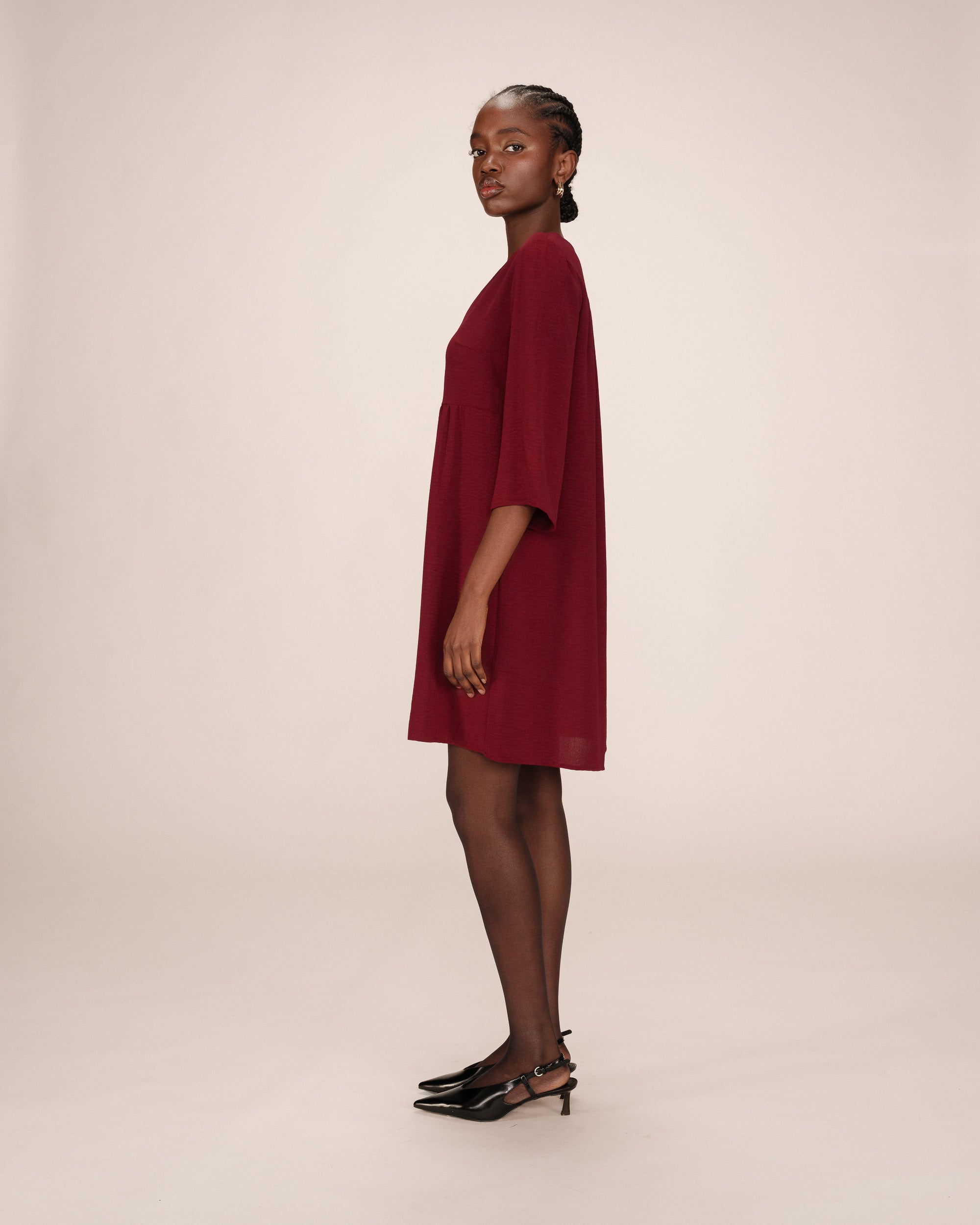 Robe Courte Babydoll Bordeaux Susana