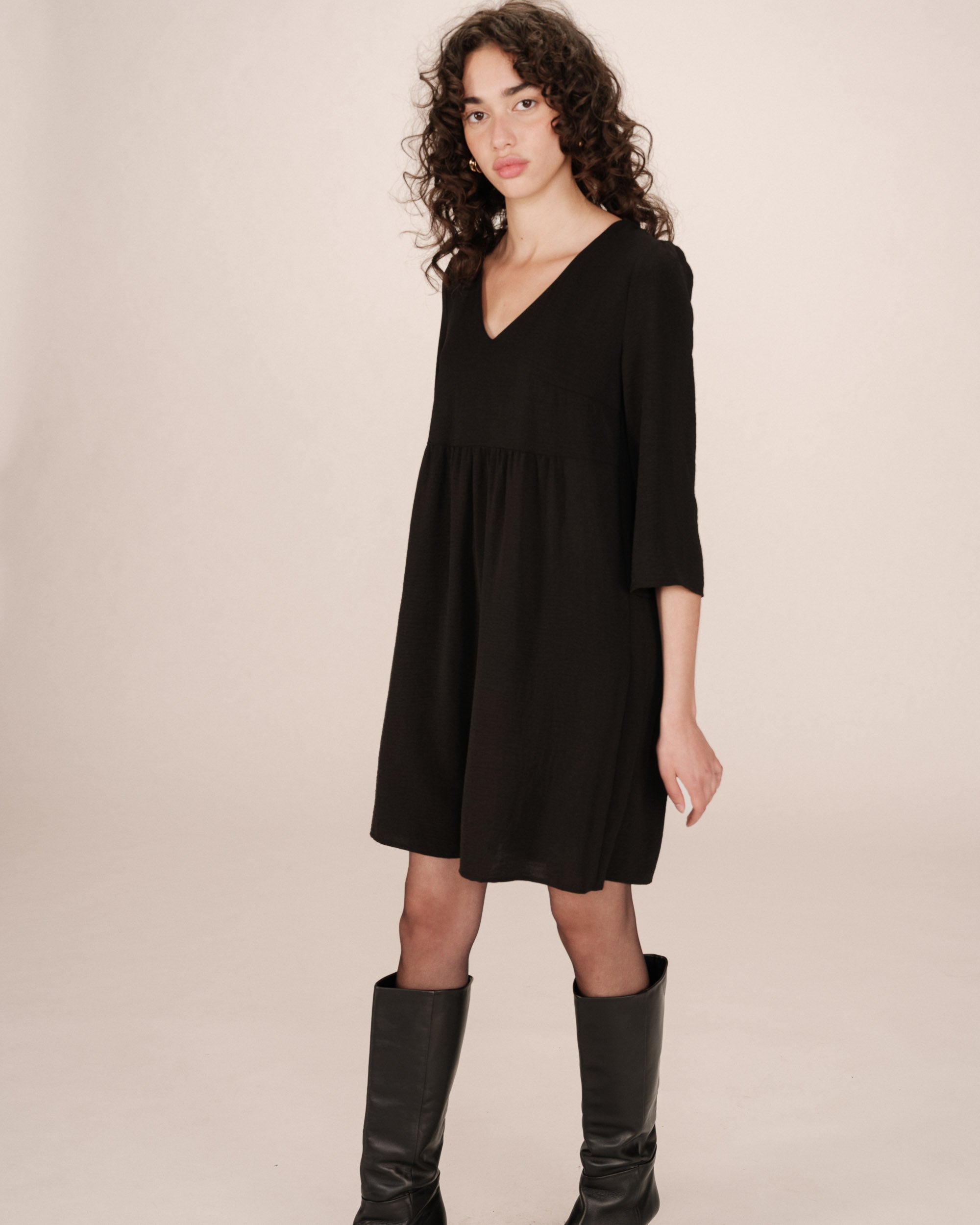 Robe Courte Babydoll Noir Susana