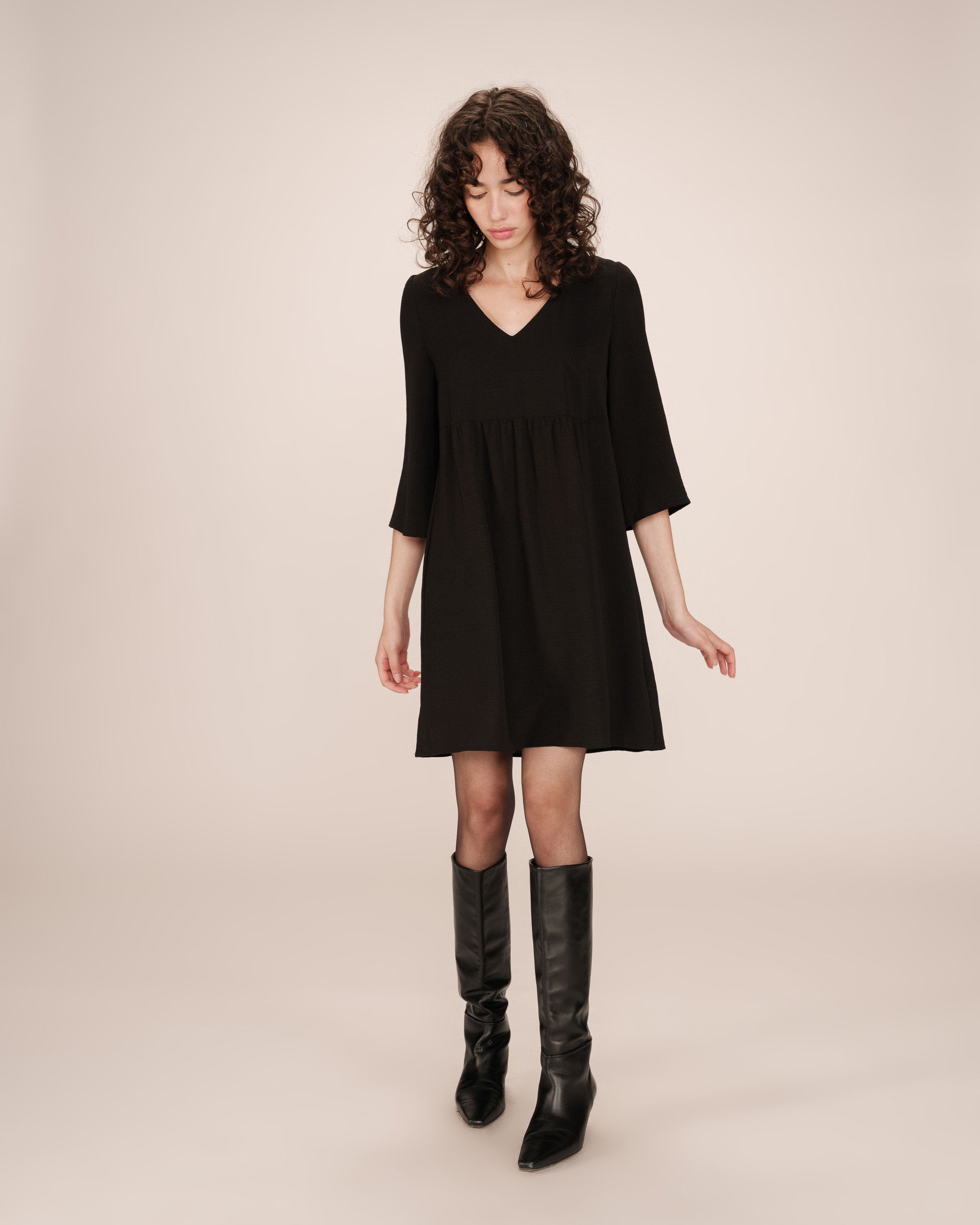 Robe Courte Babydoll Noir Susana