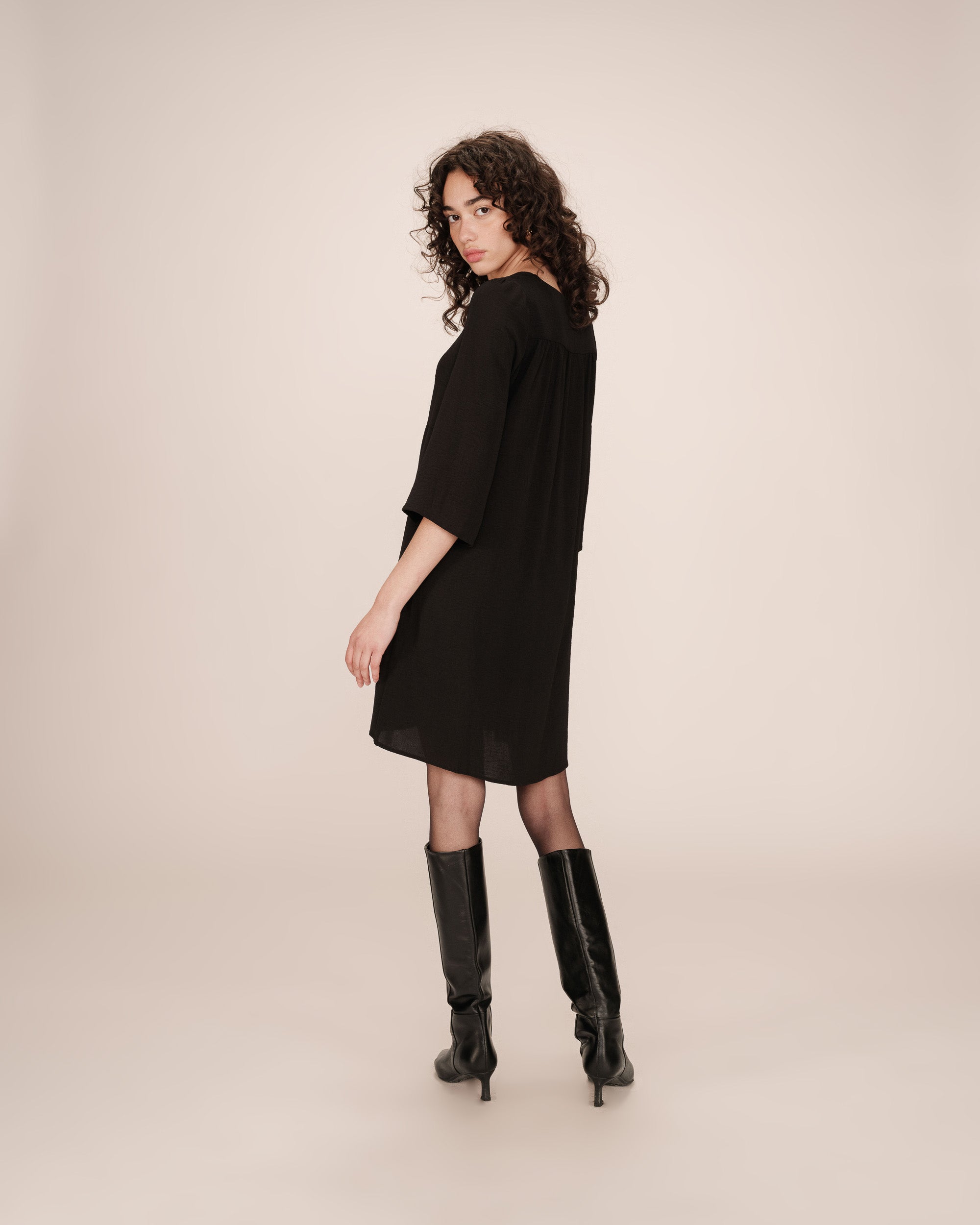 Robe Courte Babydoll Noir Susana