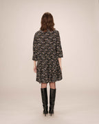 Vestido Corto Floral Negro Sirius