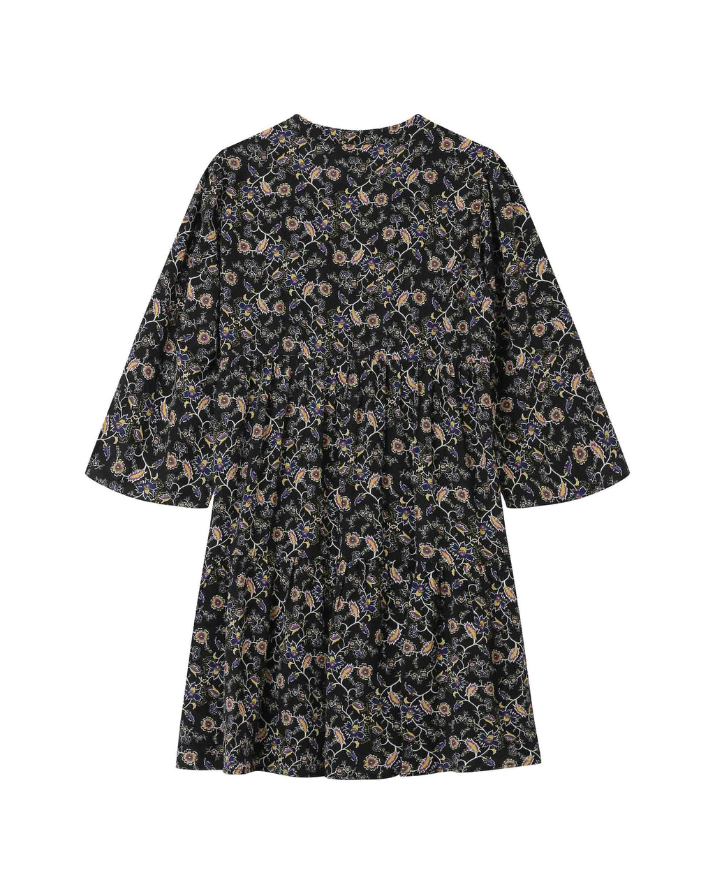 Vestido Corto Floral Negro Sirius