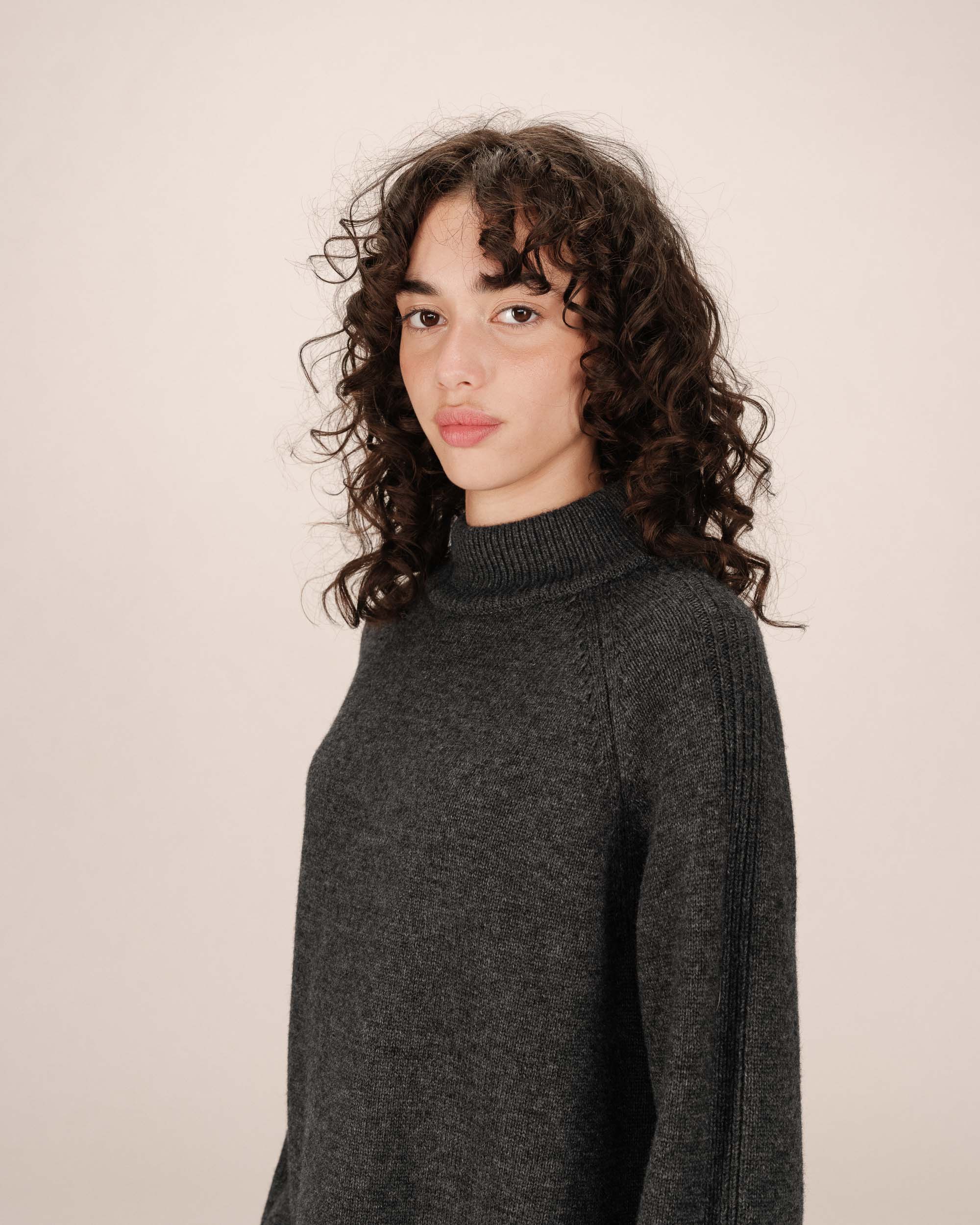 Robe Pull Courte Anthracite Sandrine