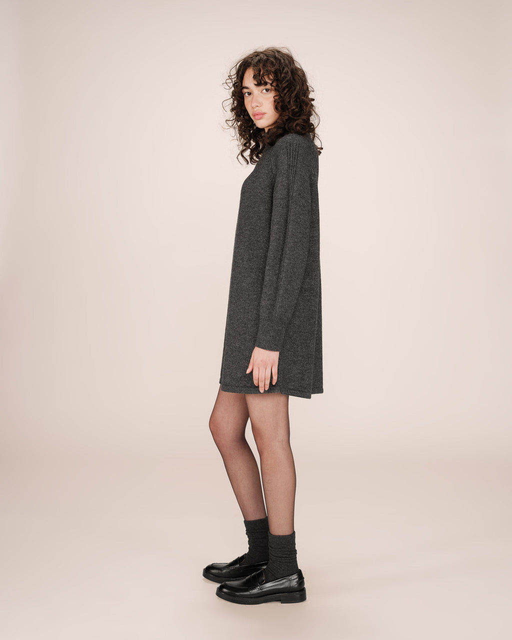 Robe Pull Courte Anthracite Sandrine