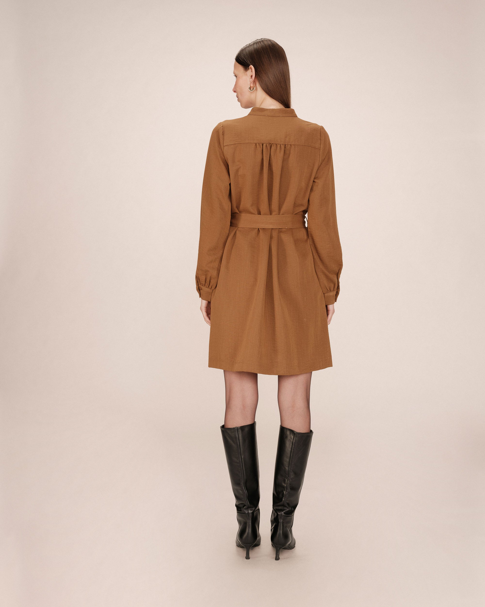 Robe Chemise Courte Kaki Serbia