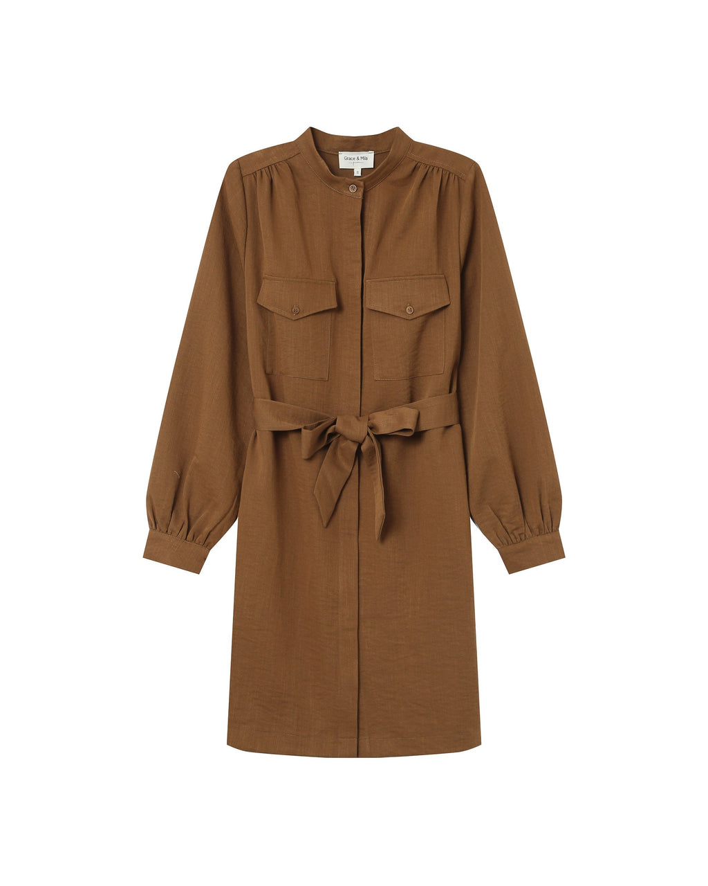 Robe Chemise Courte Kaki Serbia