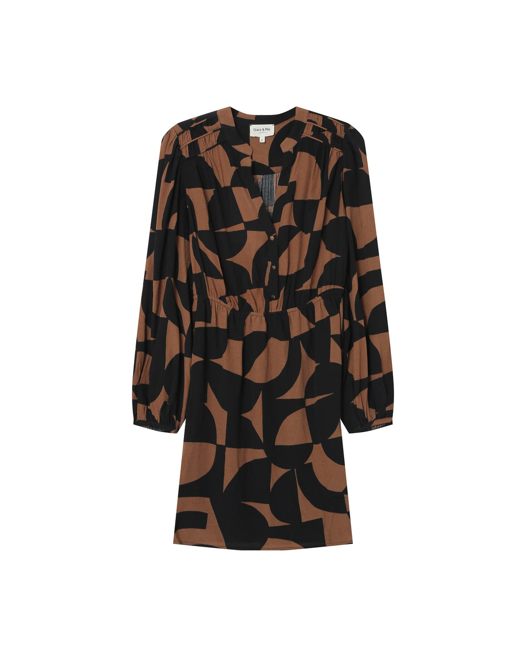 Short Graphic Dress Chocolate Selia
