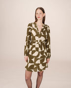 Short Graphic Dress Olive Selia