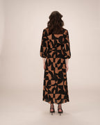 Robe Courte Graphique Chocolat Shelly