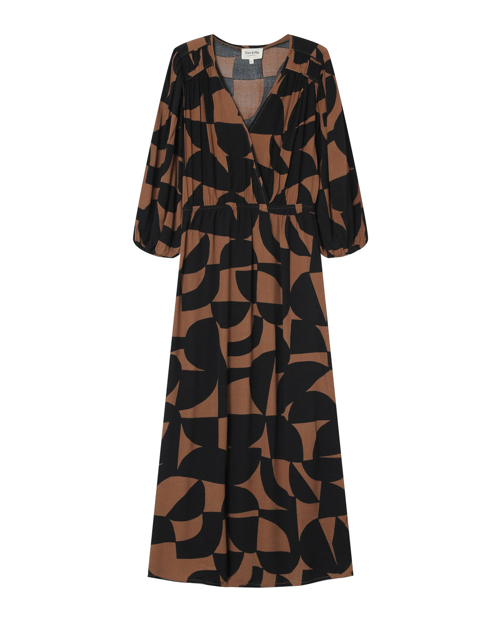 Robe Courte Graphique Chocolat Shelly