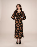 Robe Courte Graphique Chocolat Shelly