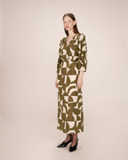 Robe Courte Graphique Olive Shelly