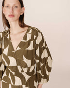 Robe Courte Graphique Olive Shelly