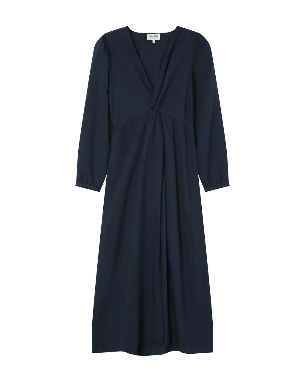 Long Dress V-Neckline Navy Shirley