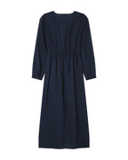 Long Dress V-Neckline Navy Shirley