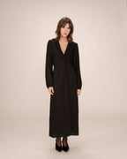 Robe Longue Decollete V Noir Shirley