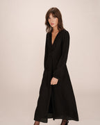 Robe Longue Decollete V Noir Shirley