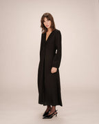 Robe Longue Decollete V Noir Shirley
