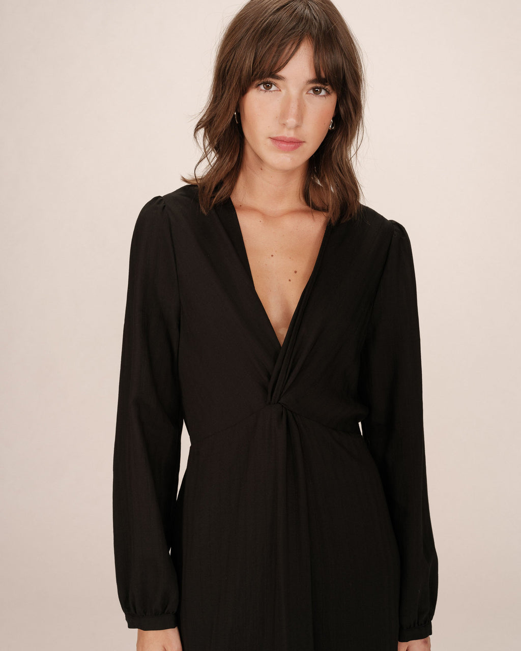 Robe Longue Decollete V Noir Shirley