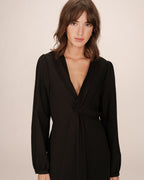 Robe Longue Decollete V Noir Shirley