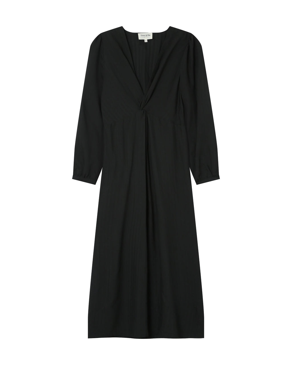 Robe Longue Decollete V Noir Shirley