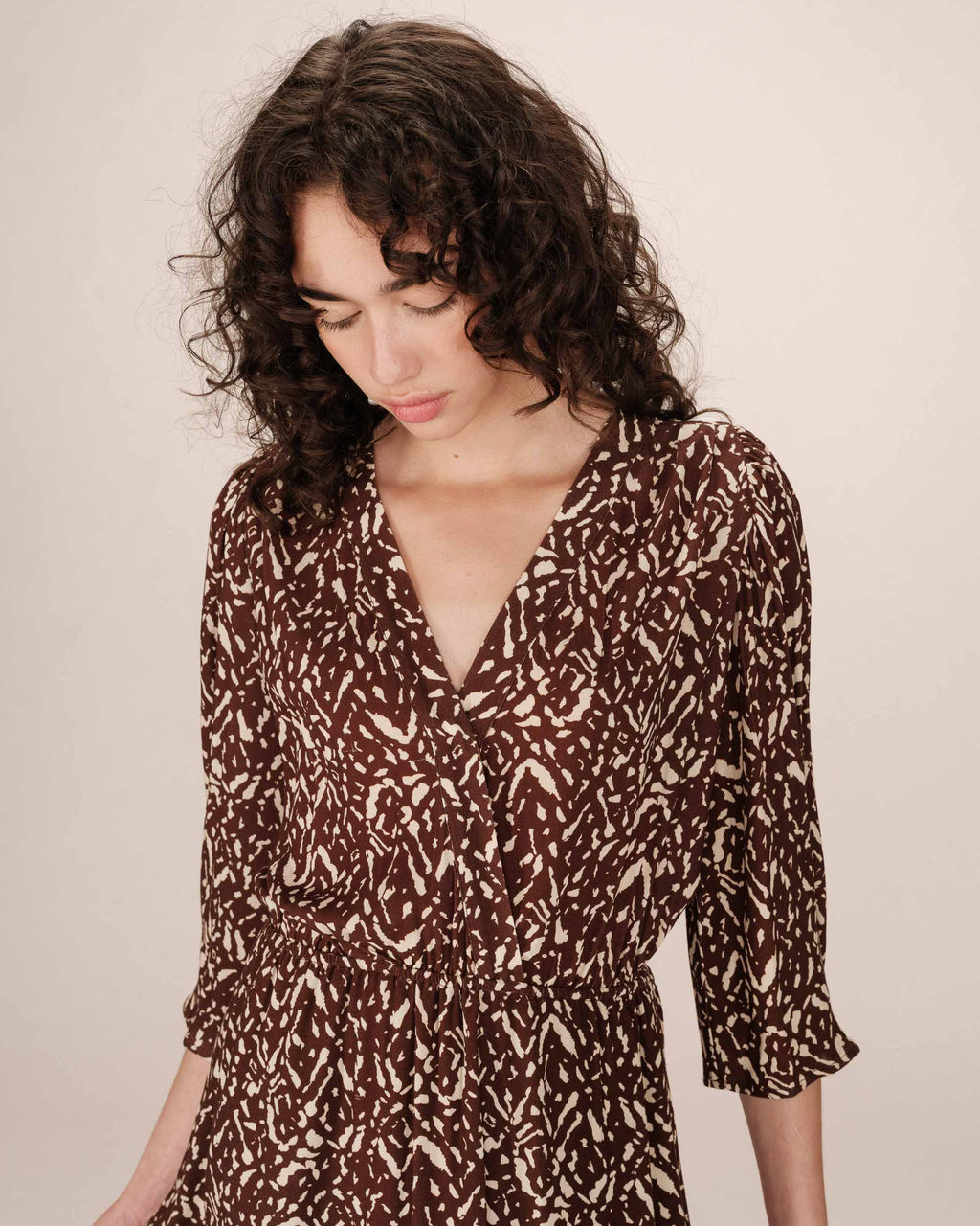 Short Printed Dress Chocolate Suzie