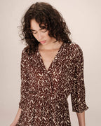Short Printed Dress Chocolate Suzie