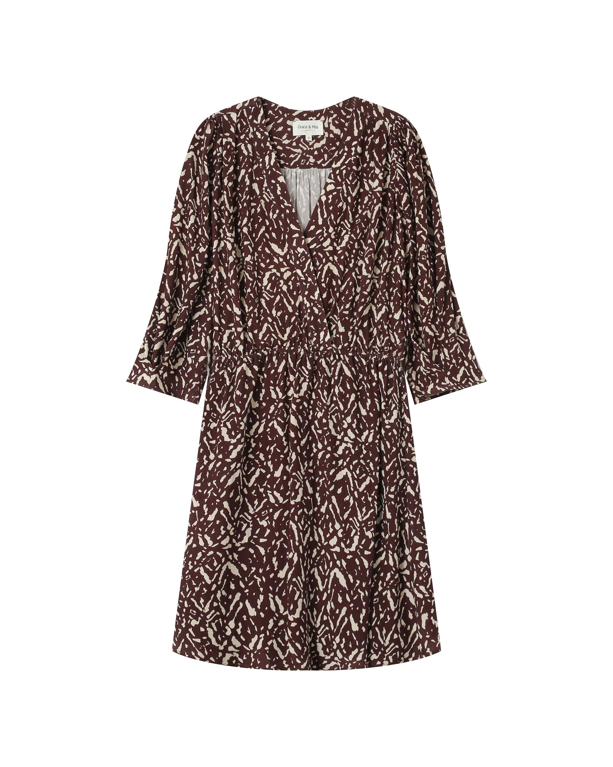 Short Printed Dress Chocolate Suzie