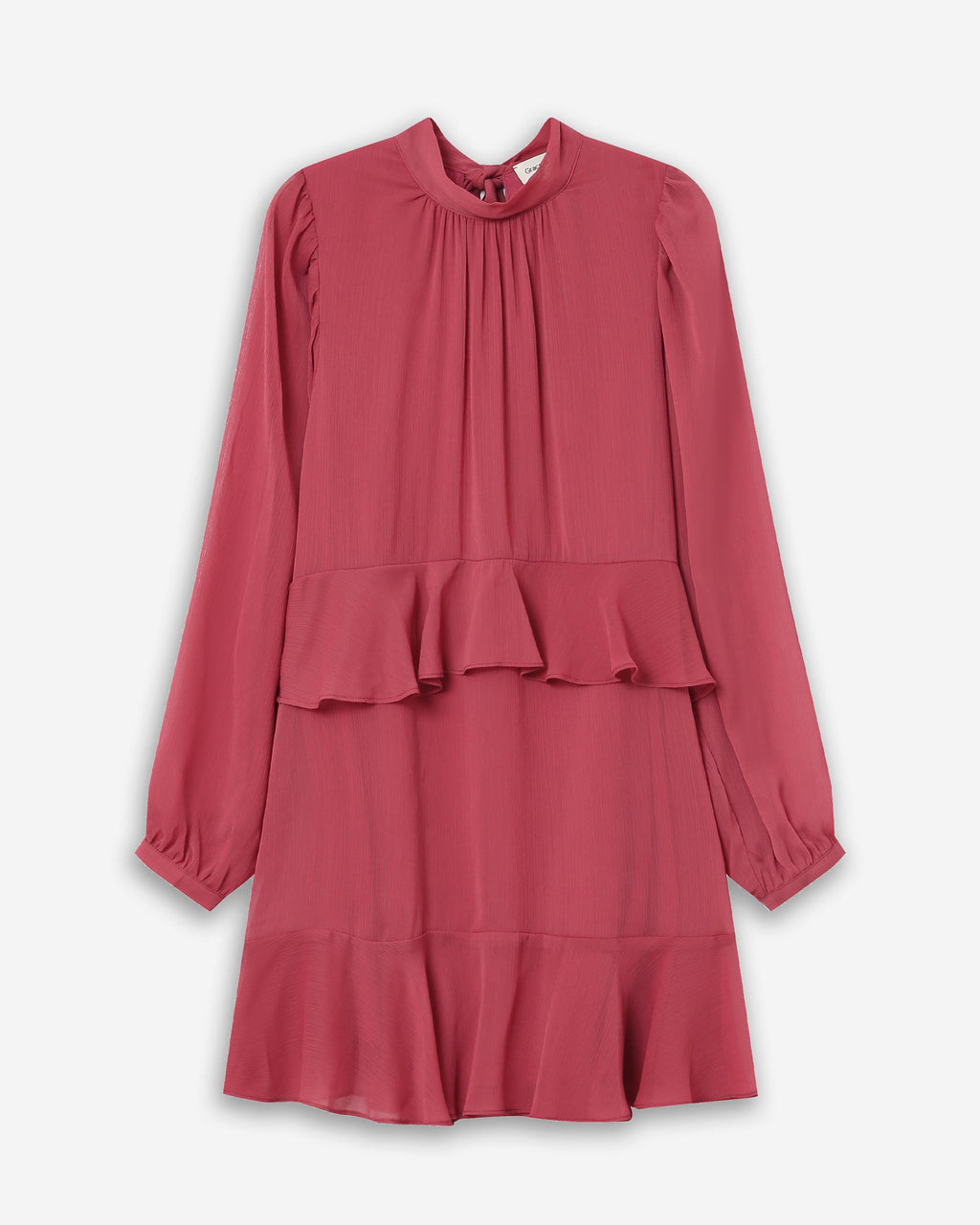 Short Fluid Dress With Ruffle Blush Sahelle