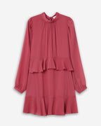 Short Fluid Dress With Ruffle Blush Sahelle