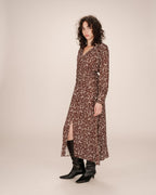 Soisson Chocolate Abstract Long Dress