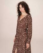 Soisson Chocolate Abstract Long Dress