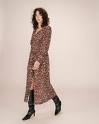 Soisson Chocolate Abstract Long Dress