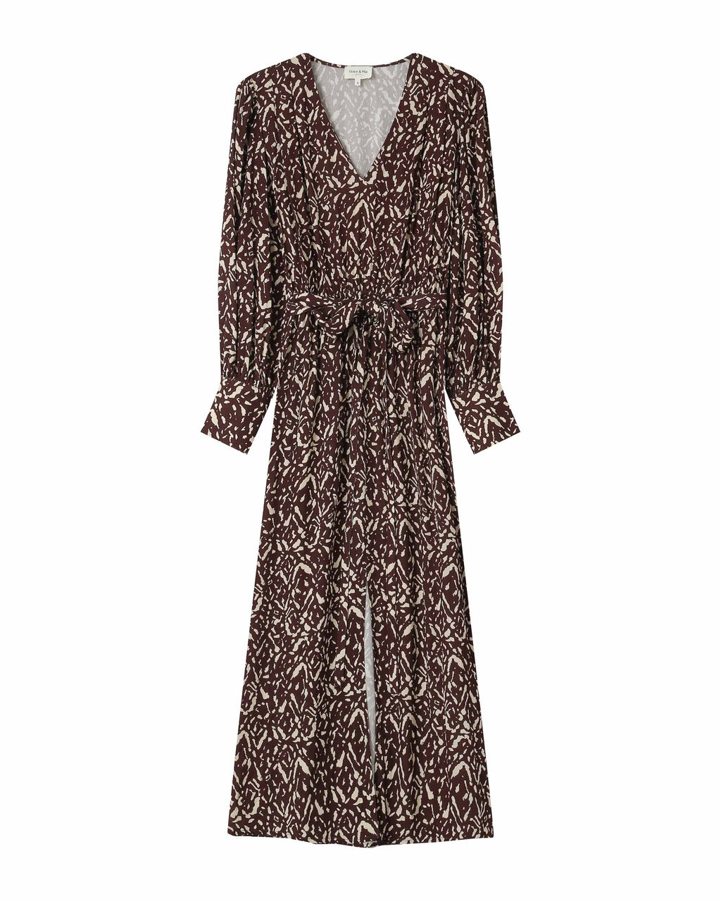 Soisson Chocolate Abstract Long Dress
