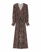 Soisson Chocolate Abstract Long Dress