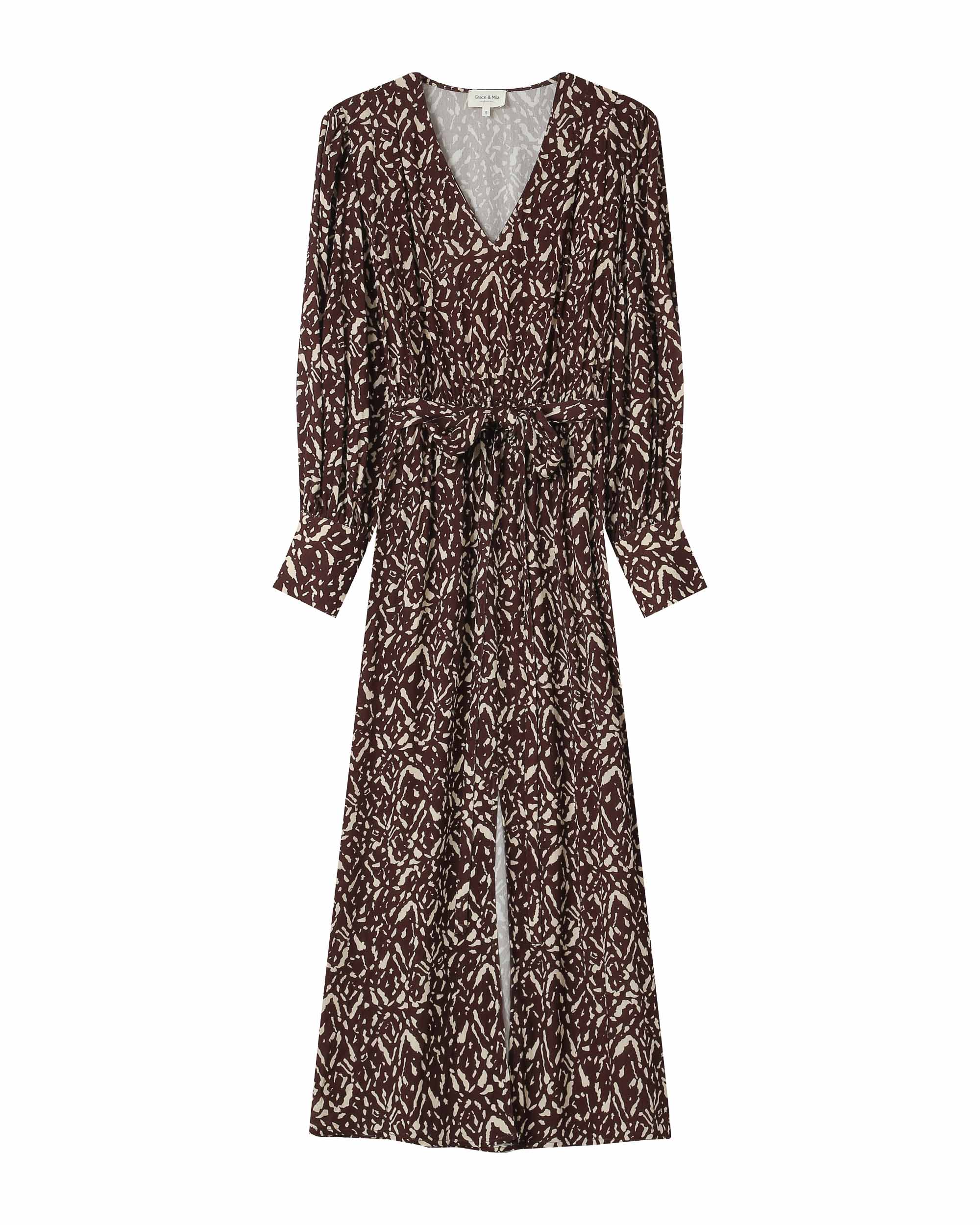 Soisson Chocolate Abstract Long Dress