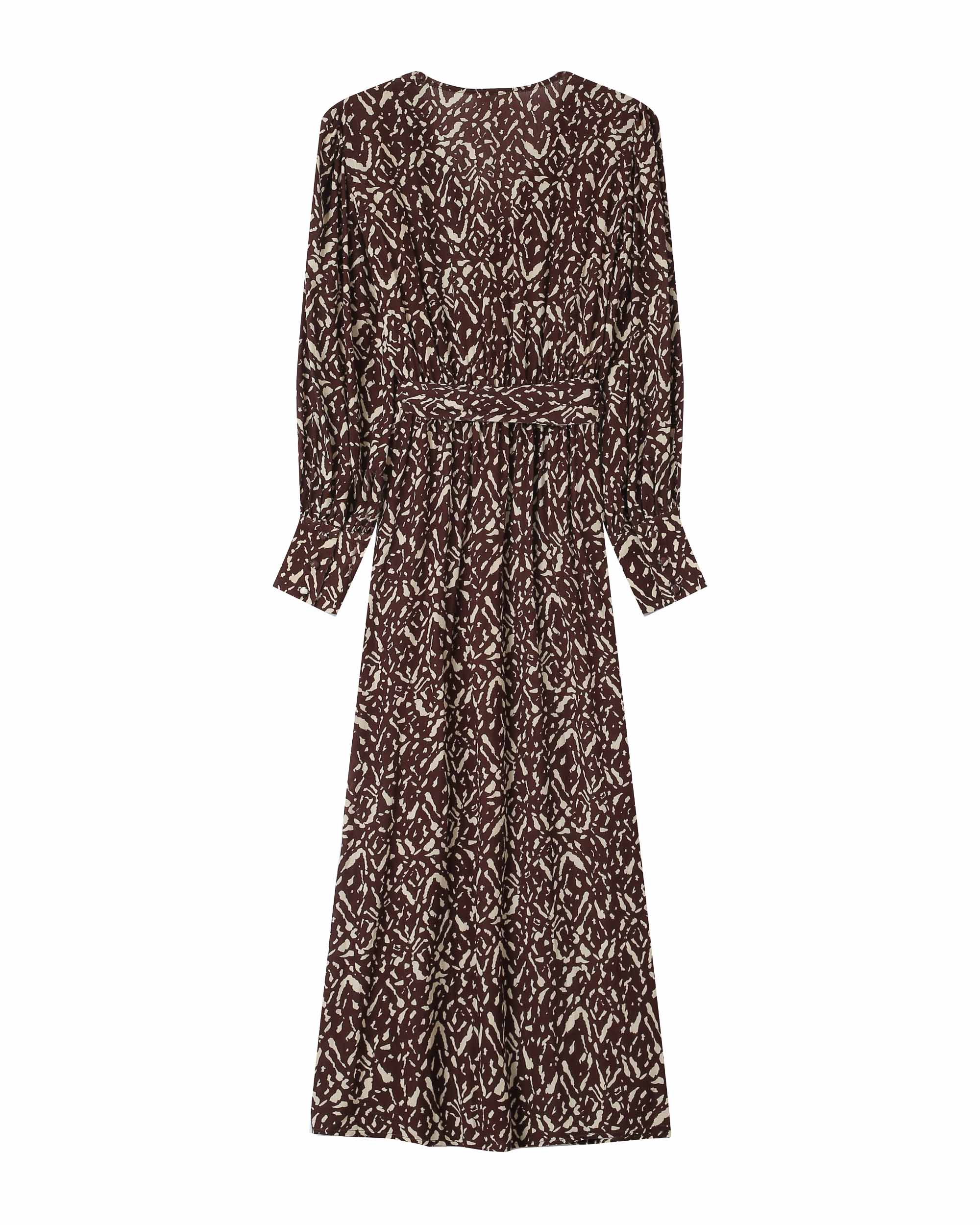 Soisson Chocolate Abstract Long Dress
