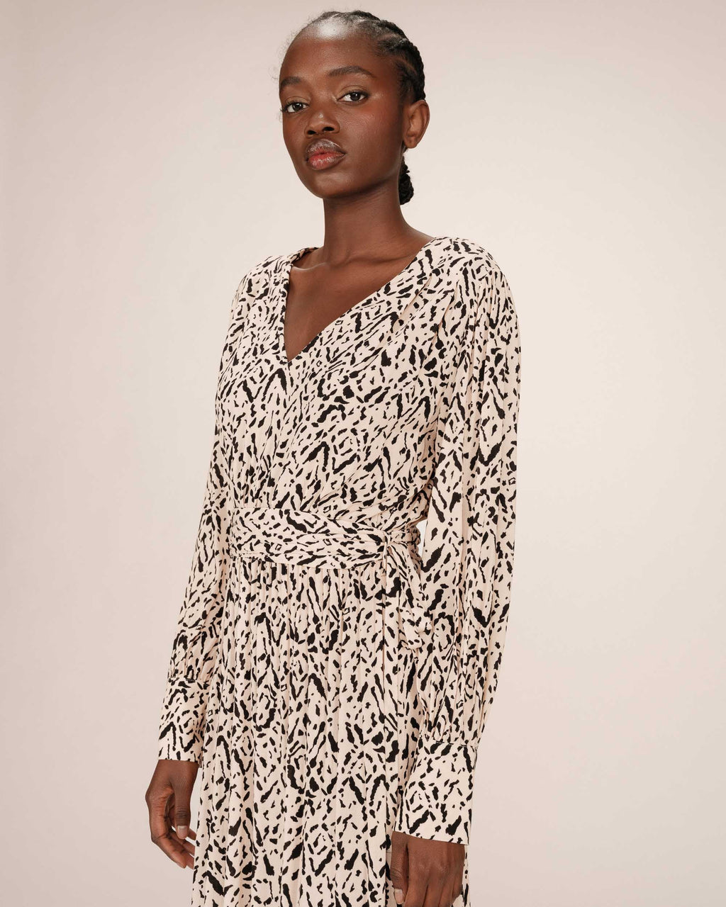 Robe Longue Abstraite Vanille Soisson