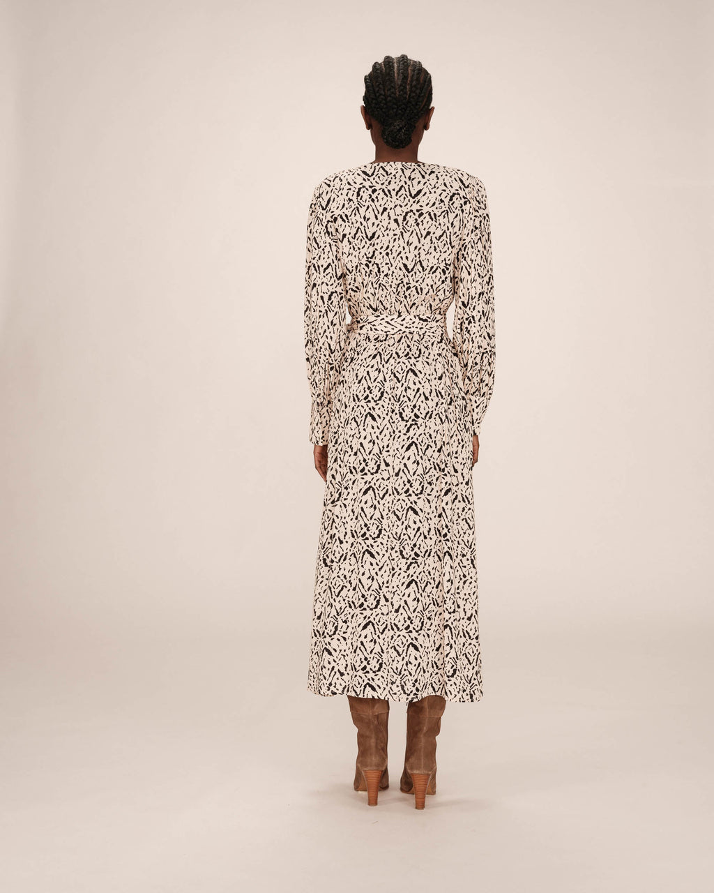 Robe Longue Abstraite Vanille Soisson