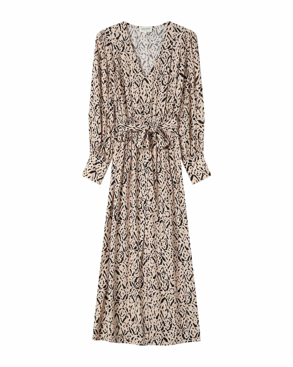 Robe Longue Abstraite Vanille Soisson