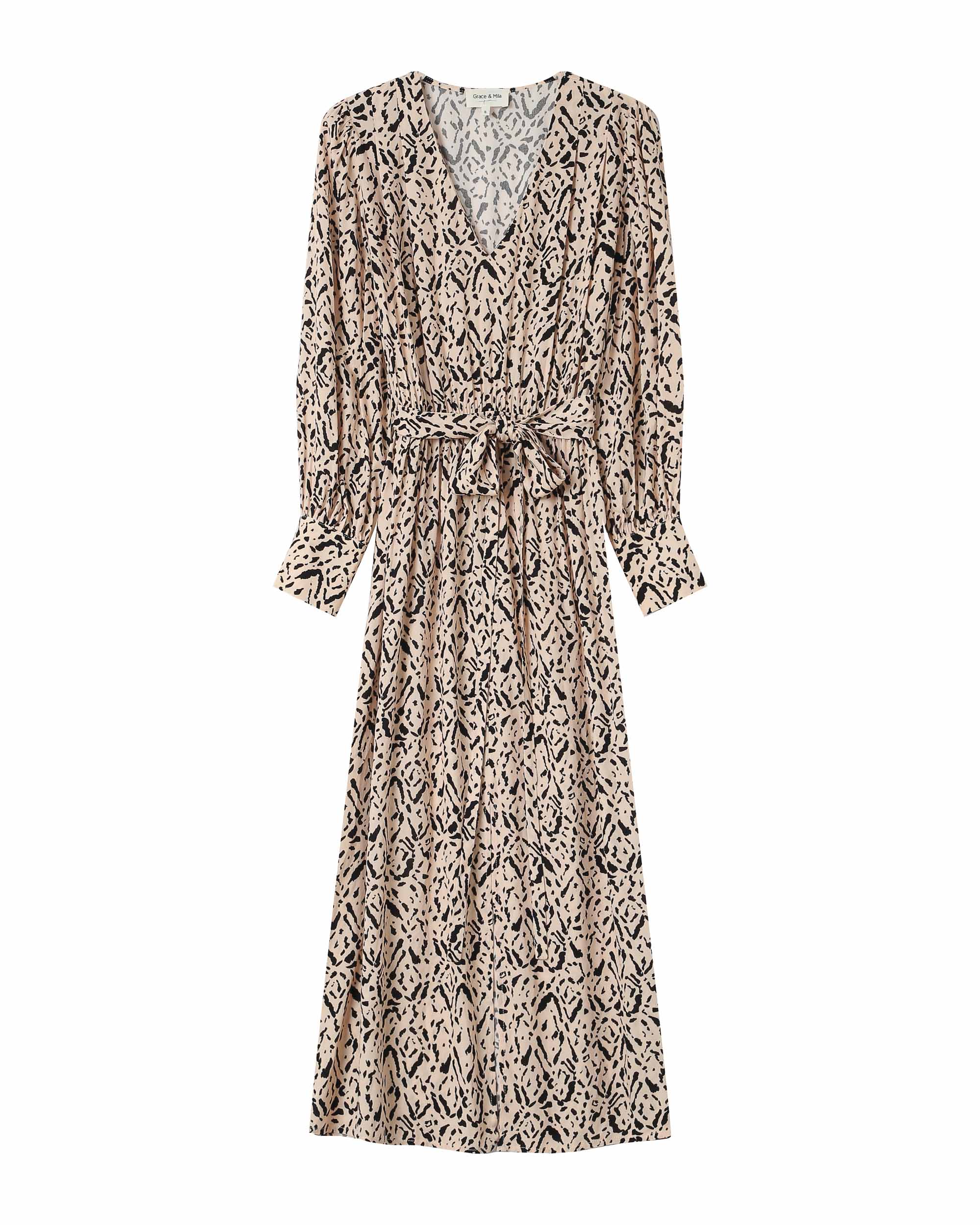 Robe Longue Abstraite Vanille Soisson