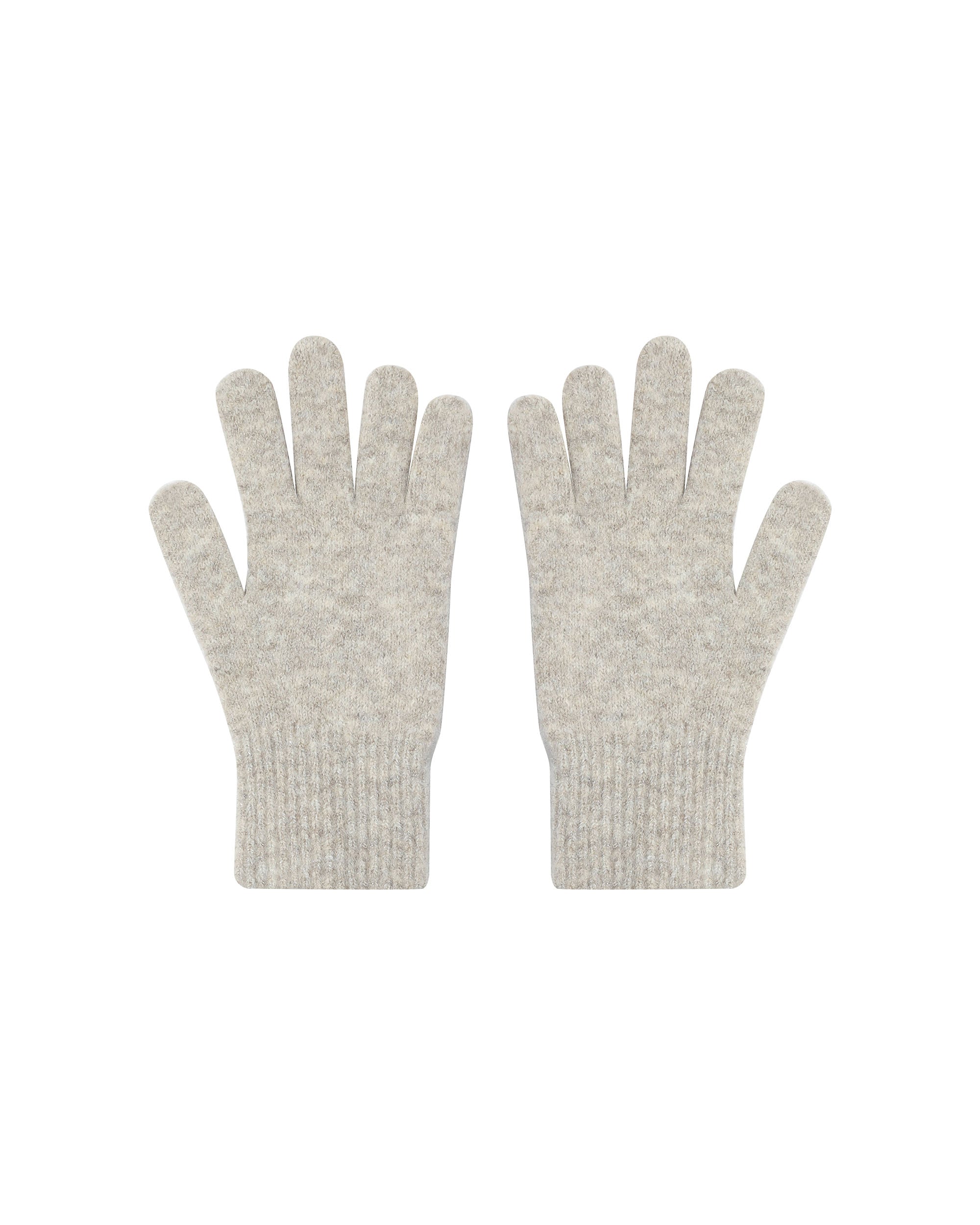 Beige Knitted Mittens Safe