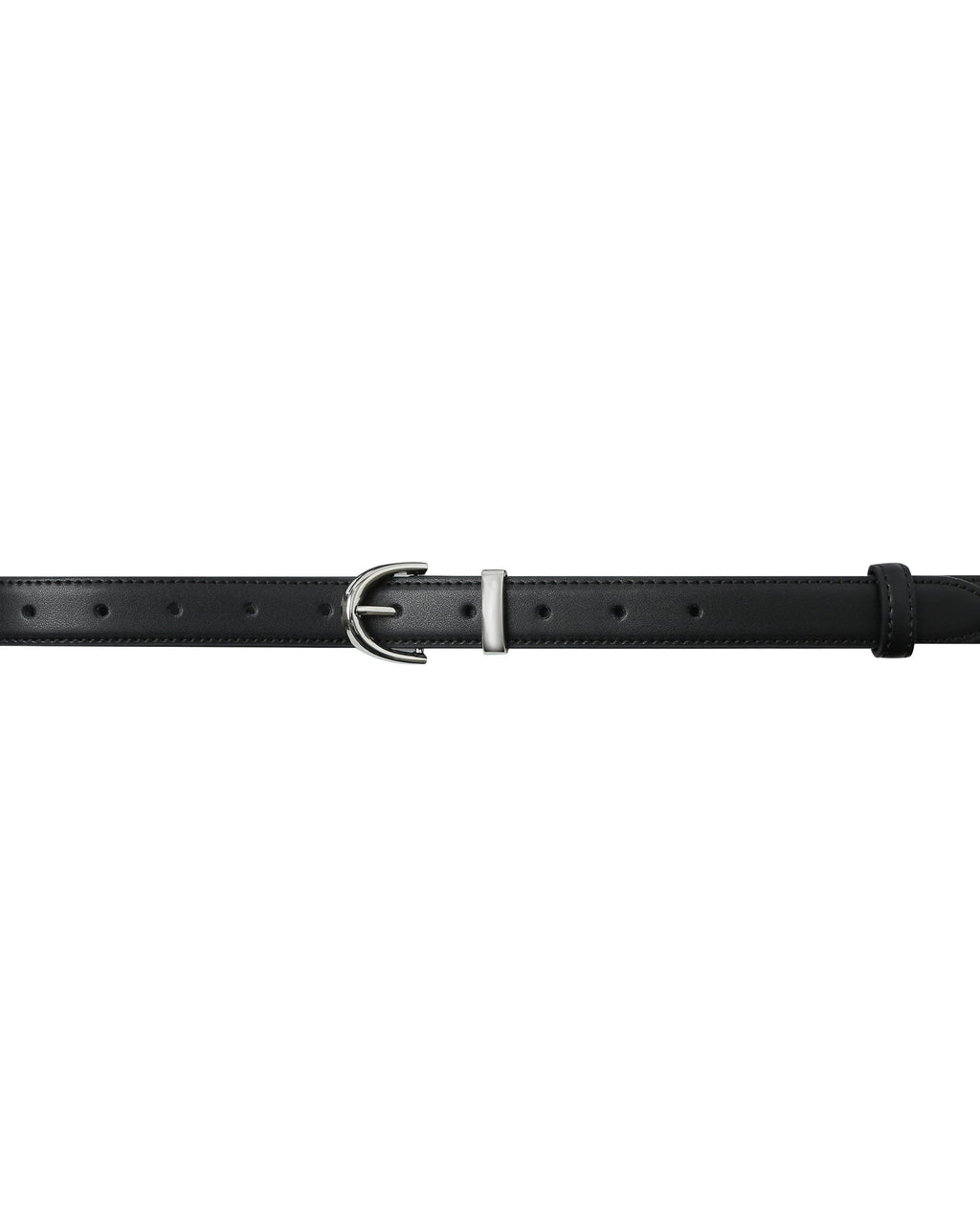 Ceinture Lisse Noir Silver