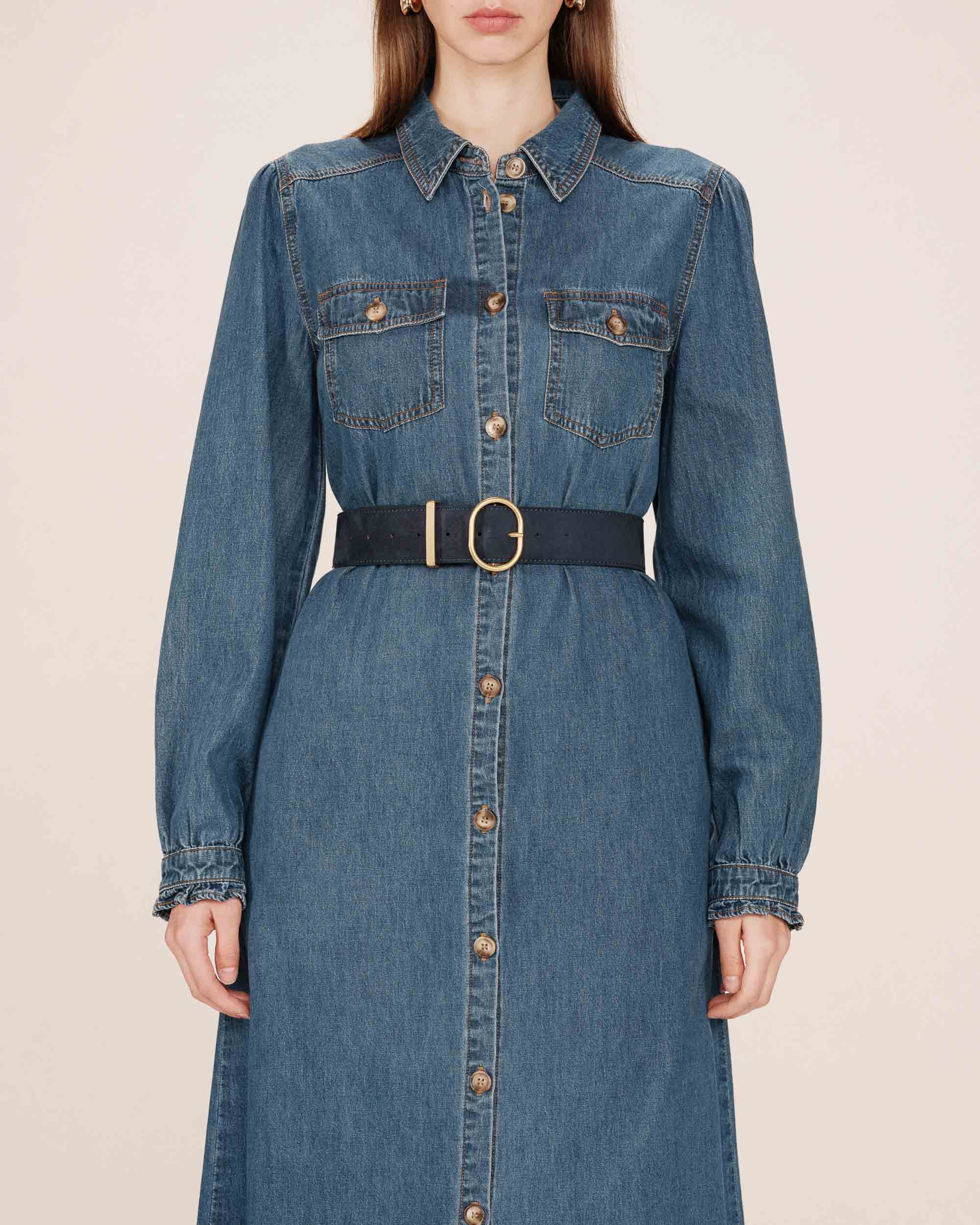 Navy Suedette Belt Swinton